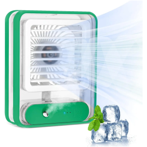 Ventilateur Portable Rechargeable Transparent - Brumisateur LED - 4.5W - USB - Autonomie 2-6H - Ventilation Puissante