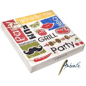 Lot de 20 Paquets de Mouchoirs Drink & Chill - 100 Feuilles Double Épaisseur - Résistants et Doux - Pour Tables et Bars