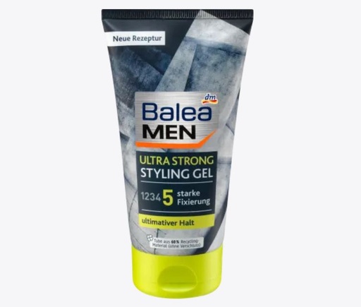 Gel Coiffant Balea Men - Tube de 150ml posé sur une surface moderne