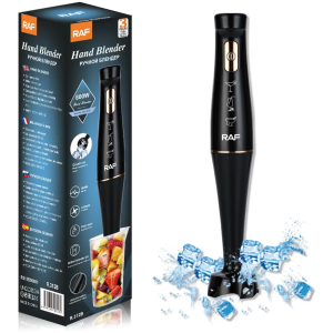 Mixeur Plongeant RAF R.312B 800W - Blender Main Puissant avec Accessoires - Lames Inox 4 Lames - Pour Soupes, Smoothies et Purées