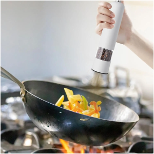 Moulin à Poivre Électrique Automatique – Broyeur Céramique Réglable – Salière et Poivrière pour Épices Sèches – Cuisine et Table