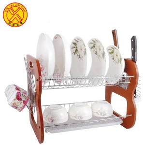 Égouttoir à Vaisselle 2 Niveaux - Double Étage Espace Maximal - Acier Inoxydable - Bac de Récupération d'Eau Intégré