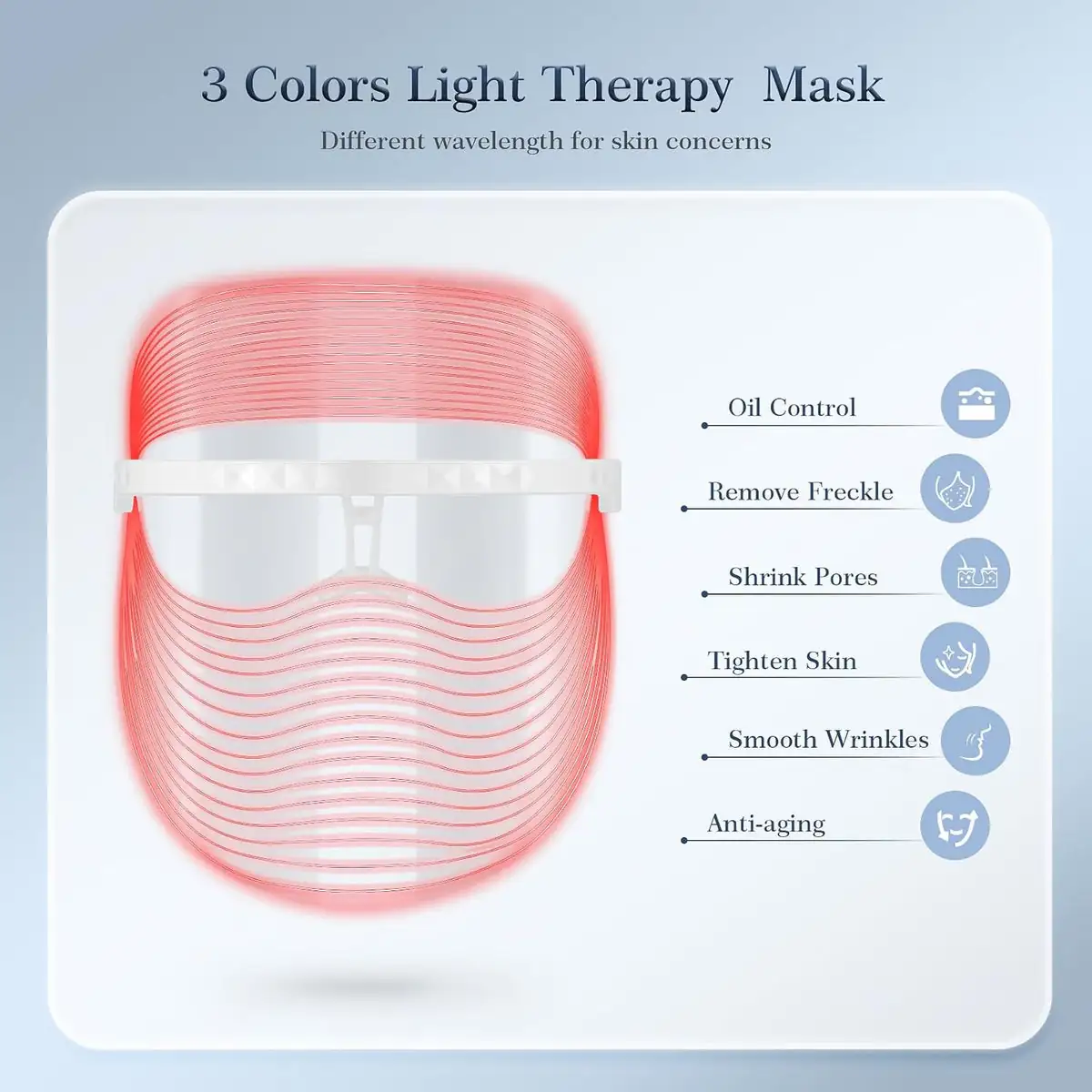 Masque LED Visage Professionnel - Thérapie Lumière LED Anti-Âge - 7 Couleurs - Soin Peau à Domicile – Image 4