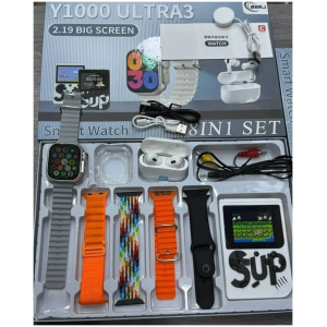 Montre Connectée Y1000 ULTRA 3 - Écran HD 1,9 Pouces - Étanche IP68 - Suivi Santé et Sportif - Compatible Android iOS