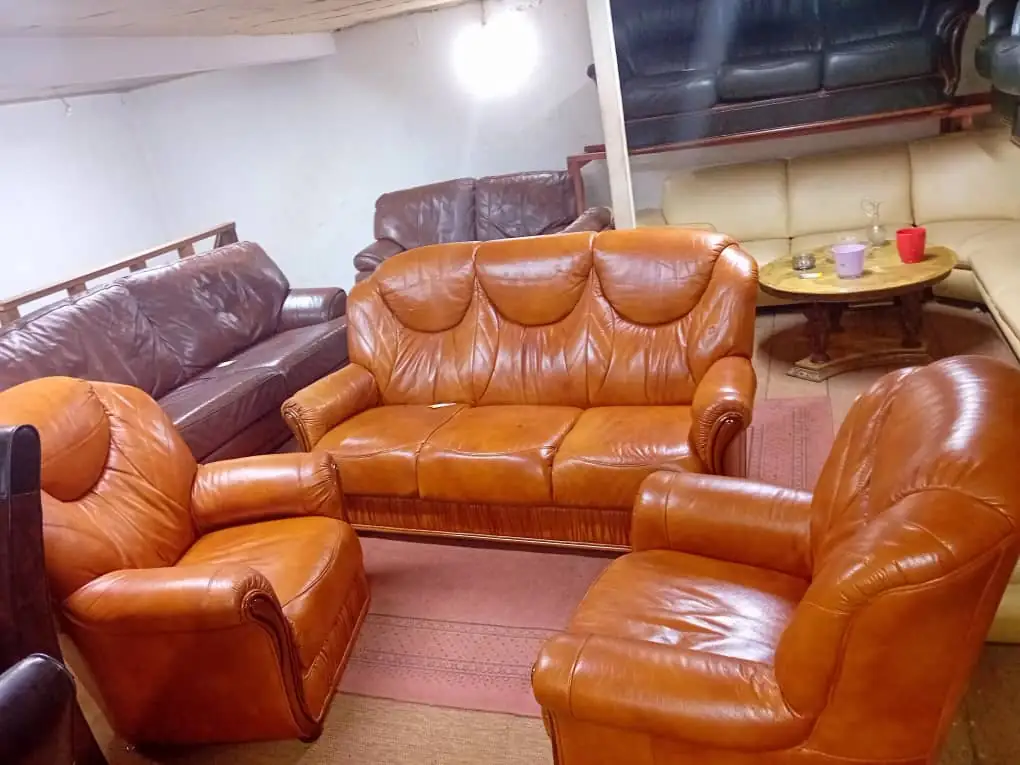 Canapé en Cuir de Buffle d'Occasion 5 Places - 100% Cuir Véritable - Modèle Premium