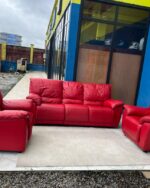 Canapé en Cuir de Buffle 5 Places - 100% Cuir Véritable - Structure Bois Massif - Style Vintage et Robustesse