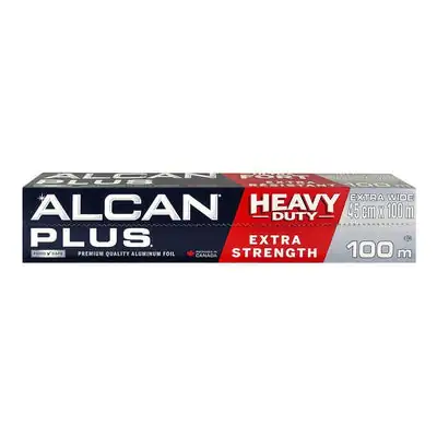 Papier Aluminium ALCAN PLUS Extra Large 100m - Rouleau Professionnel Résistant et Flexible - 45cm de Large - Qualité Alimentaire