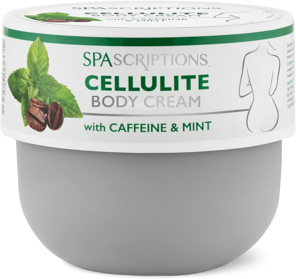 Tube de la Crème Chauffante Anti-Cellulite SpaScriptions posé sur un fond neutre