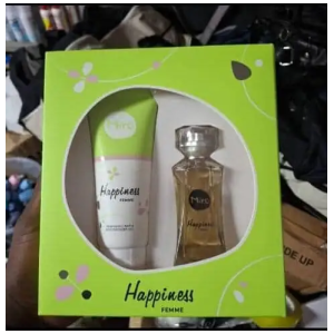 Coffret de Parfum Happiness Femme - Eau de Parfum et Gel Douche - Fragrance Florale et Fruitée - Cadeau Élégant