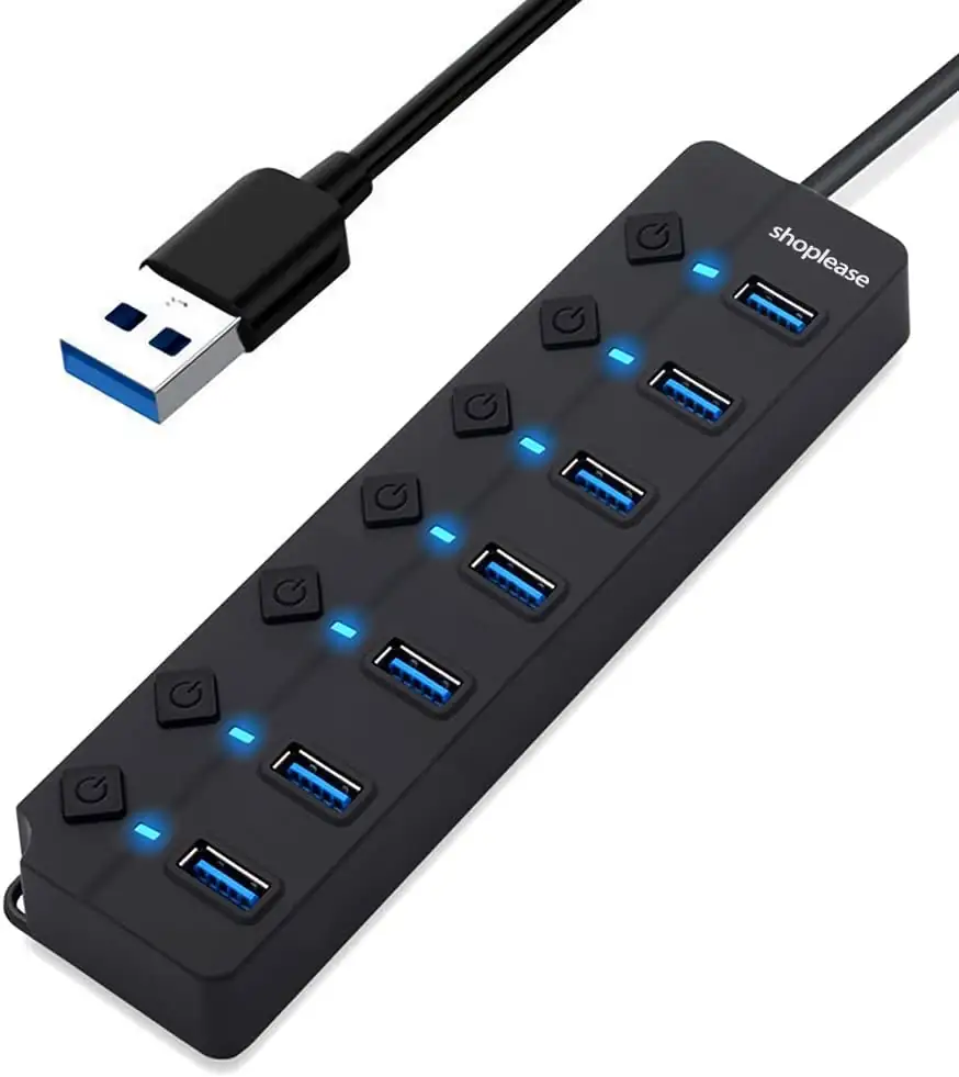 Hub USB 3.0 7 Ports avec Interrupteurs Individuels et LED – Image 2