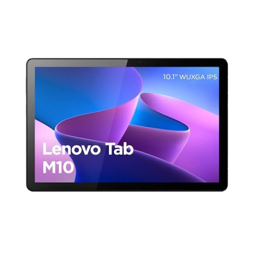 Tablette Lenovo Tab M10 en main, démontrant son utilisation portable et son écran lumineux