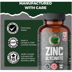 Complément Alimentaire Glycinate de Zinc 150 Capsules