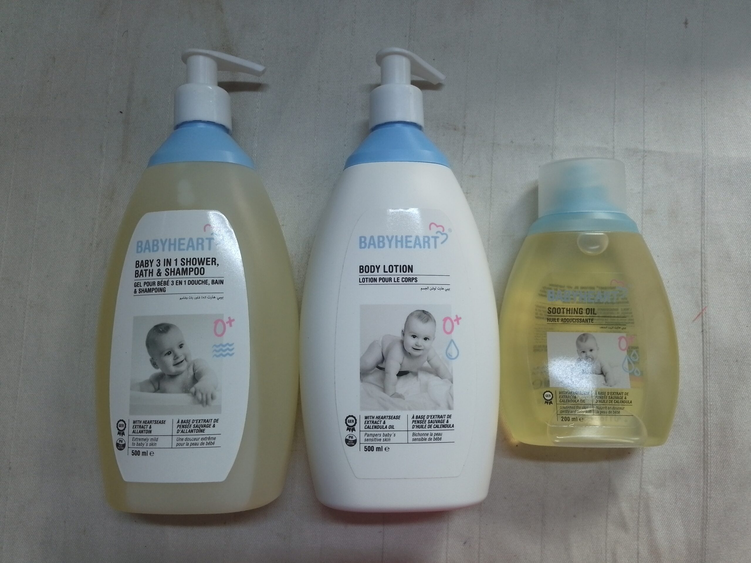 Lait de Toilette Gel Douche et Huile d'Amande Babyheart - Soin Complet Bébé - Peau Sensible - Naturel et Doux