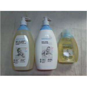 Lait de Toilette Gel Douche et Huile d'Amande Babyheart - Soin Complet Bébé - Peau Sensible - Naturel et Doux