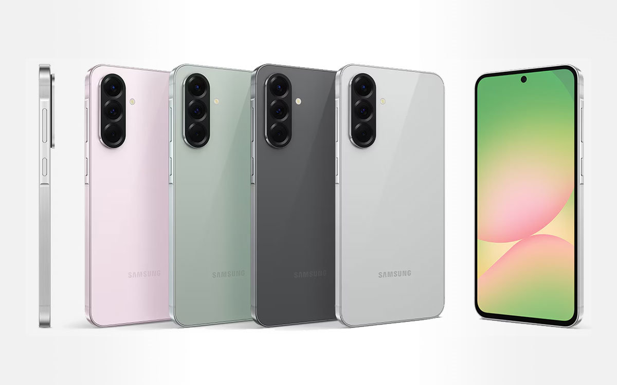 Triple caméra arrière du Samsung Galaxy A56 5G, mettant en avant les capteurs 50MP, 12MP et 5MP