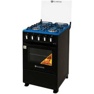Cuisinière Gaz Glamstar 50x50cm 4 Foyers Four Acier Inoxydable