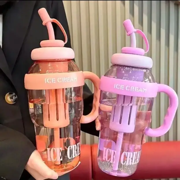 Gobelet à Eau 1300ml avec Paille Ice Cream Sipper Sans BPA – Image 6