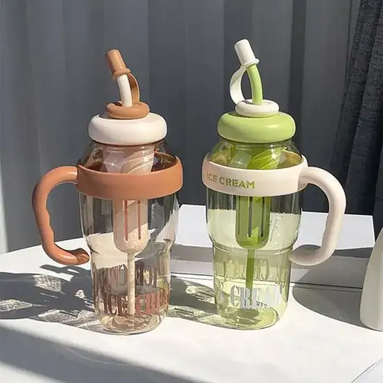 Gobelet à Eau 1300ml avec Paille Ice Cream Sipper Sans BPA – Image 4
