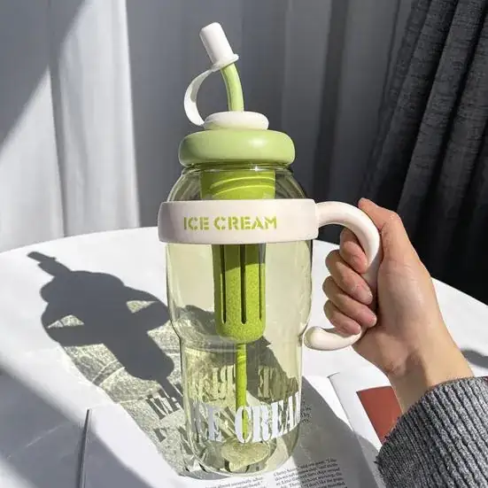Gobelet à Eau 1300ml avec Paille Ice Cream Sipper Sans BPA – Image 3