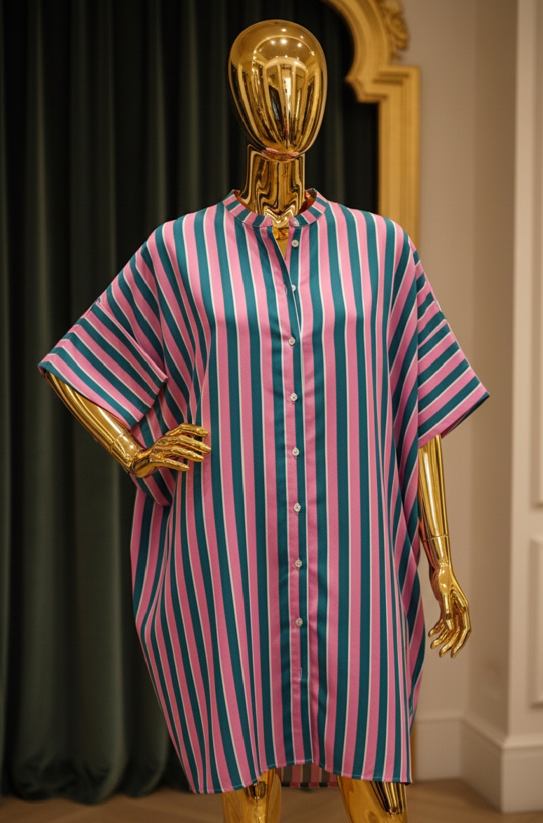 Chemise Robe Grande Taille Femme XL Élégante en bleu denim, portée avec style et confort