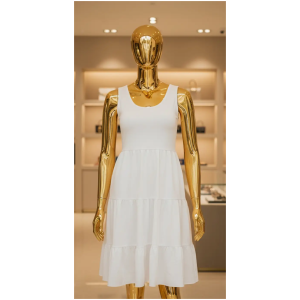 Robe Paysanne Femme Blanche Légère Élégante