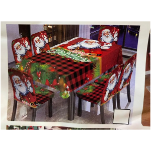 Ensemble Nappe et Housses de Chaise Noël Motifs Festifs