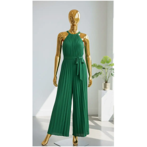 Combinaison Femme Plissée Élégante Taille Haute