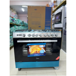 Cuisinière Midea MD988 Inox 5 foyers + Grand four