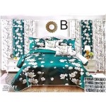 Ensemble Literie Complet 01 Draps 3 Places  01 Housse 02 Taies 02 Rideaux Déco