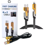 Câble Charge Rapide Plat 4 en 1 Cumyss 65W Universel iPhone et Android
