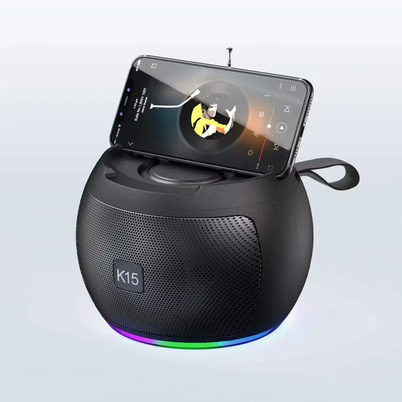 Enceinte Bluetooth Solaire Portable XKT K15 1200mAh FM AUX TF USB Haut parleur – Image 3