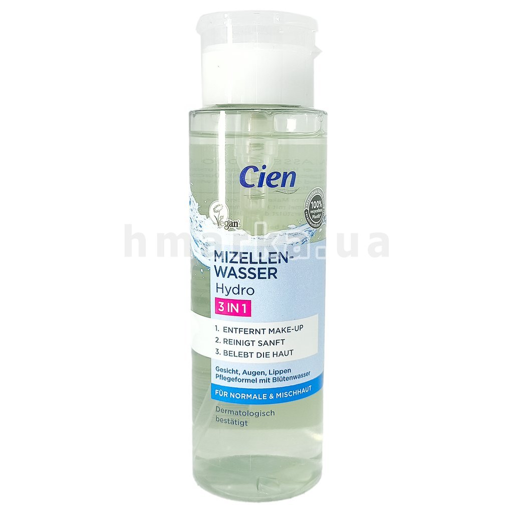Eau Micellaire Cien Hydro 3 en 1 Nettoyant Démaquillant Visage Yeux