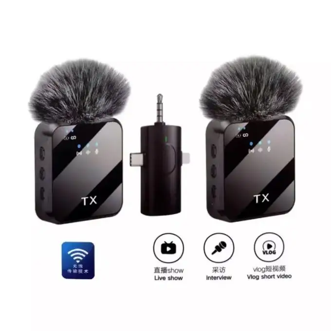 Micro Cravate Sans Fil F11-2 Double Micro Réduction Bruit 3 en 1 – Image 3