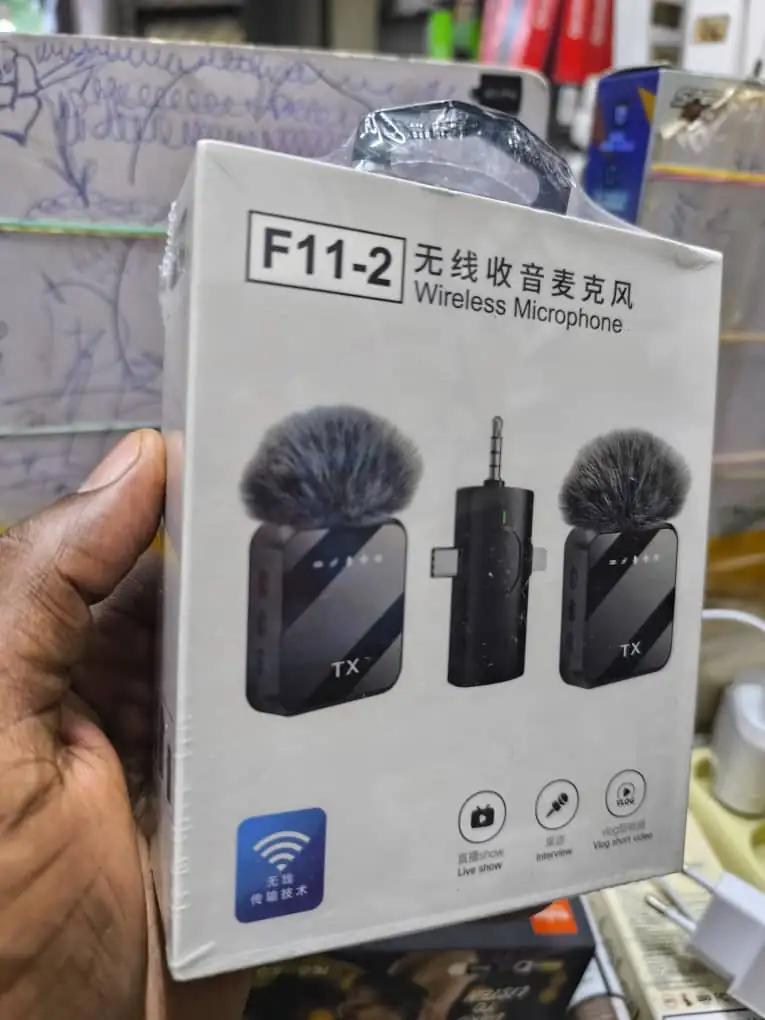 Micro Cravate Sans Fil F11-2 Double Micro Réduction Bruit 3 en 1 – Image 2