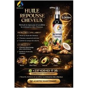 Huile Capillaire BIODAF Croissance Repousse Cheveux Soin Nourrissant