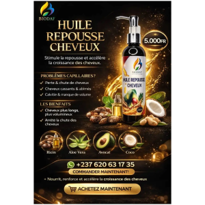 Huile Capillaire BIODAF Croissance Repousse Cheveux Soin Nourrissant
