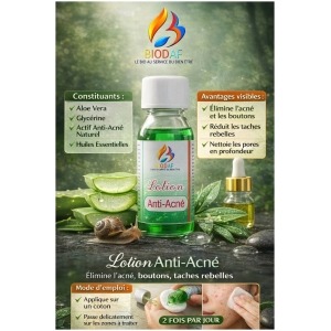 Lotion Anti Acné BIODAF Aloe Vera Huiles Essentielles 100ml