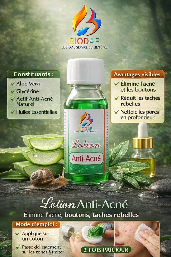 Lotion Anti Acné BIODAF Aloe Vera Huiles Essentielles 100ml