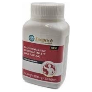 Comprimes Calcium Longrich Fer Zinc Supplement A Croquer Saveur Lait