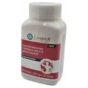 Comprimes Calcium Longrich Fer Zinc Supplement A Croquer Saveur Lait