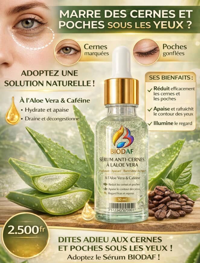 Sérum Anticernes Visage Aloe Vera Bave Escargot