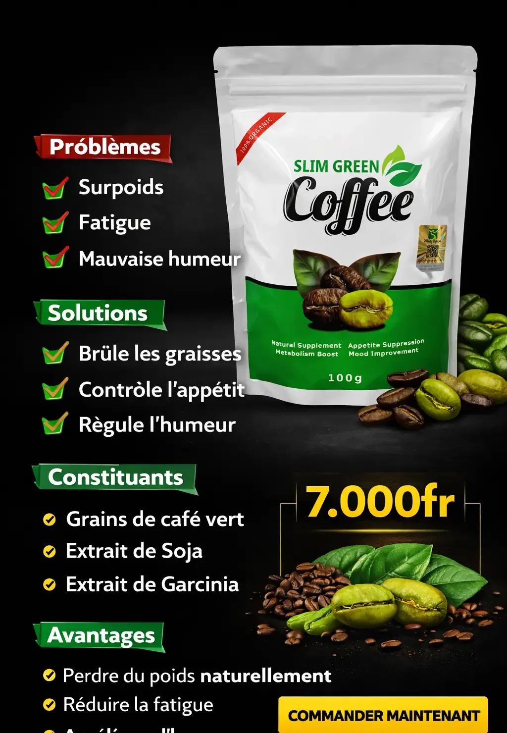 Café Minceur Slim Green Coffee Bio Brûleur de Graisse