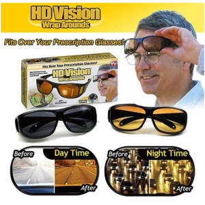 Lunettes HD Vision Jour Nuit Clip Overlay Verres Antireflet UV