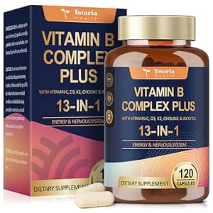 Vitamine B Complex Plus 13 en 1 120 Capsules Énergie Peau Cheveux Ongles