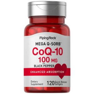 CoQ10 100mg Poivre Noir BioPerine 120 Capsules Anti Âge Peau Circulation