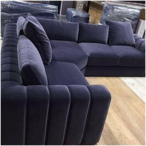 Canapé Moderne 5 Places Tissu Haut de Gamme Avec Pouf Assorti