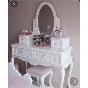 Commodes Coiffeuse Avec Miroir et Tabouret Moderne Rangement Tiroirs