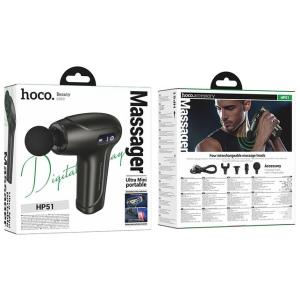 Mini Pistolet de Massage Hoco HP51 Silencieux 6 Vitesses 5h Autonomie 4 Têtes