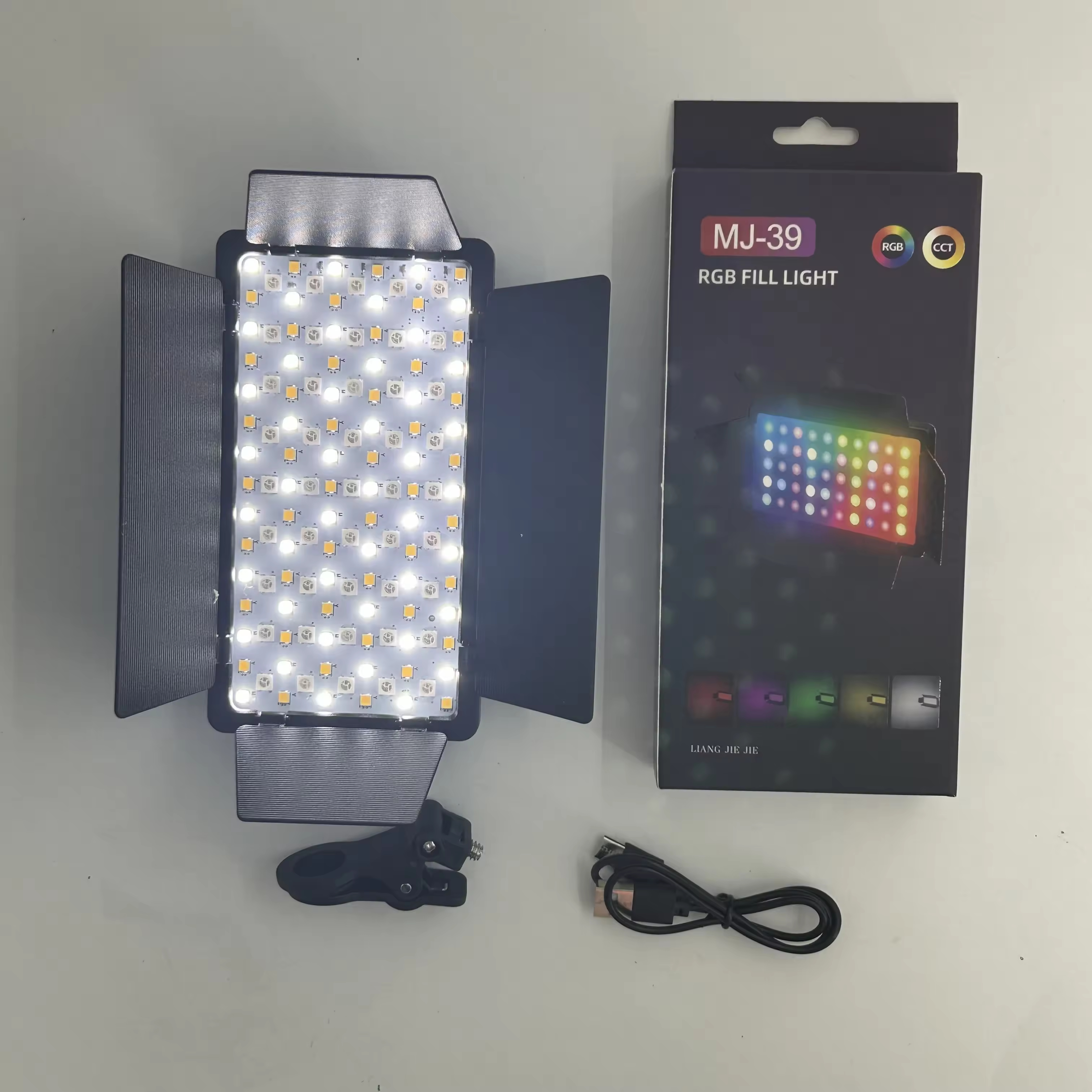 Lampe LED MJ-39 RVB Panneau Lumineux Photo Studio Rechargeable Clipon Smartphone – Image 2