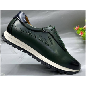 Berluti Sneakers Cuir Noir Dégradé Semelle Blanche Pointures 40 à 46